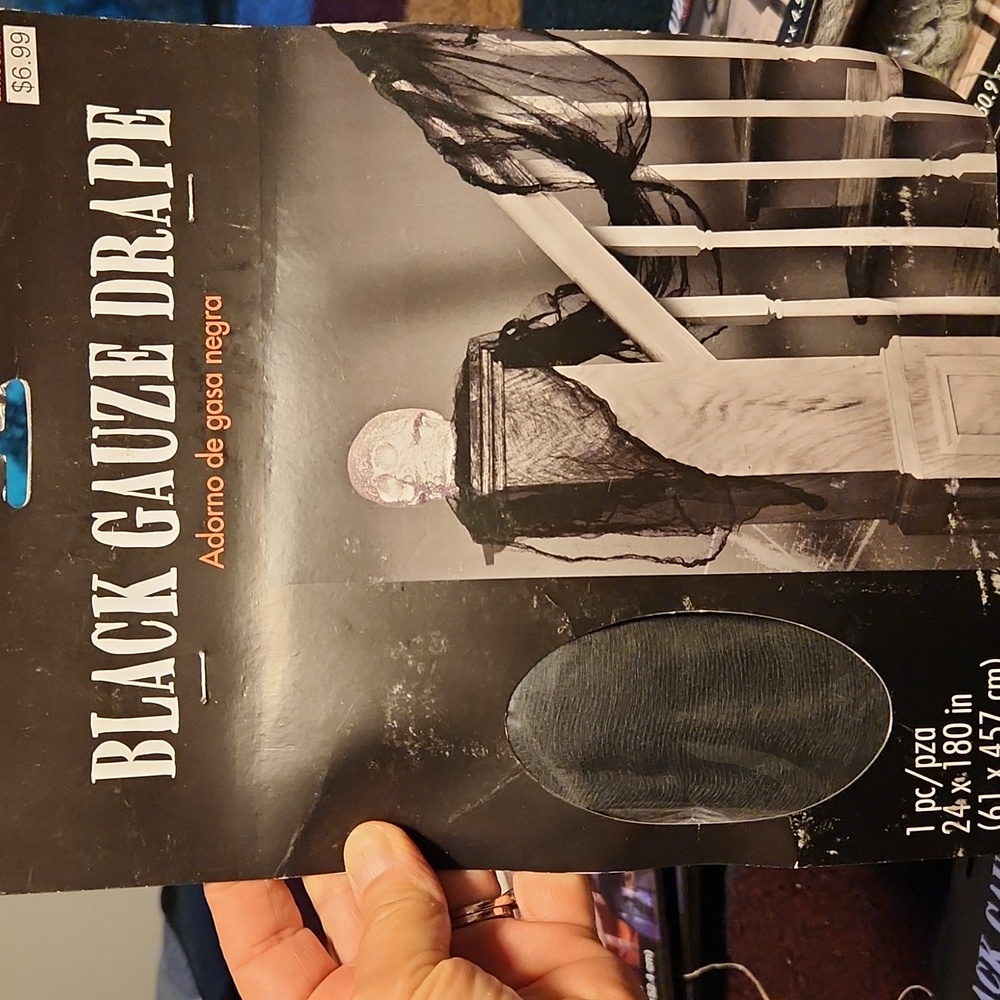 Black Gauze Drape ☆ Halloween Decor ☆ Creepy Scary Black Drape ☆ New in pkg
